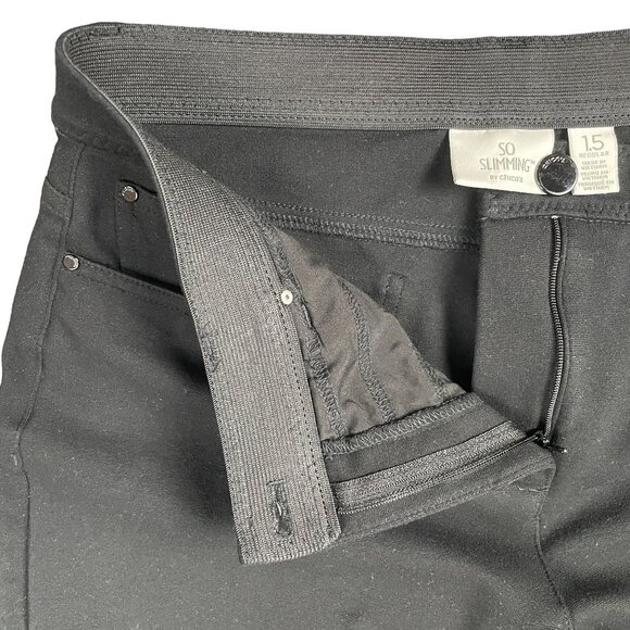 Chicos So Slimming Pants 10/M/1.5 Office Work Capsule Everyday Minimal Basic Str - Picture 4 of 12